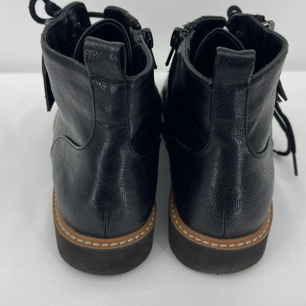 NATURALIZER WOMENS Black Leather Boots SIZE 9.5 SIDE ZIPPER